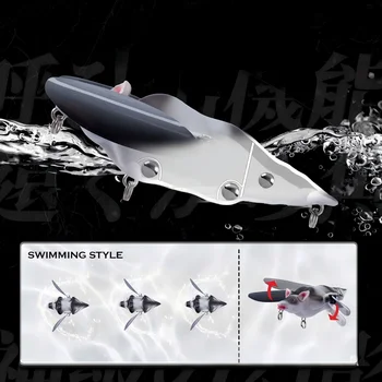 Bionic 3D Bat Fishing Lure, Floating Design, 95mm 28g, Sound Wobbling Action, Treble Hook, for Bass Pike – Hooks – view 3