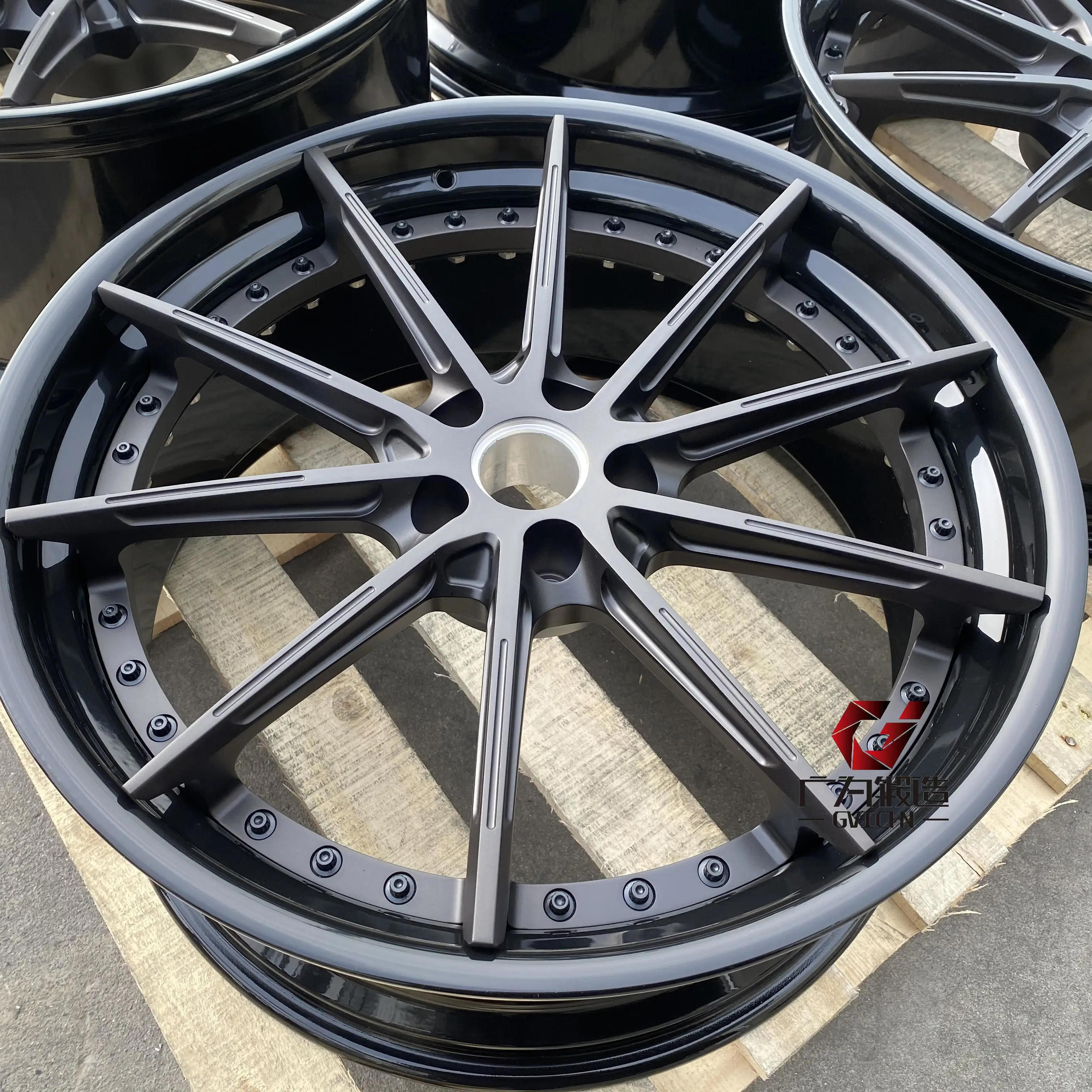 GVICHN Custom 19 20 21 22inch Rim 71.6 66.6 57.1 6061 Aluminum Alloy Two Piece Forged Racing Car Wheels for Porche Lamborghini