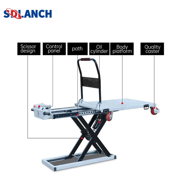 High Performance 3Ton Capacity Hydraulic Lift Trolley Powerful Four-Wheel Lifting for Heavy Loads OEM Customization Supported