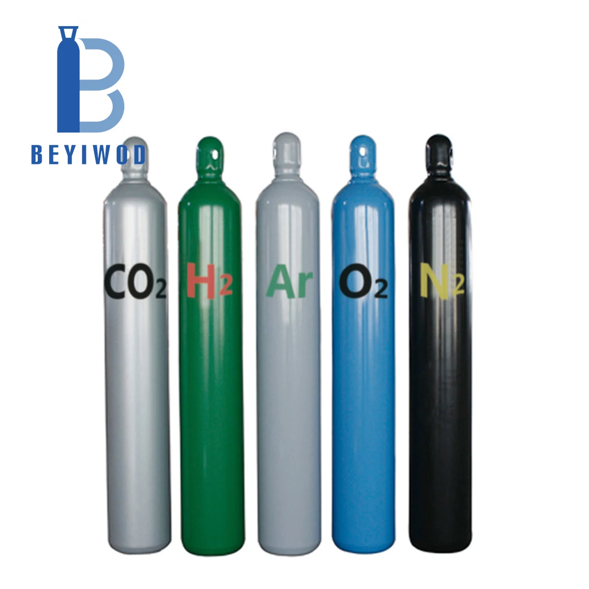 Стальной бесшовный пустой газовый баллон высокого давления объёмом 50 л для аргона, используемый при сварке, с вентилем для гелия и углекислого газа, сертифицирован по стандартам TPED/CE