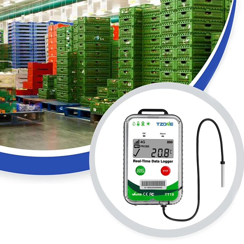 Tzone Tt19ex Gps tracker with Temperature Sensor Freezer Alarm Humidity Temperature Data Loggers