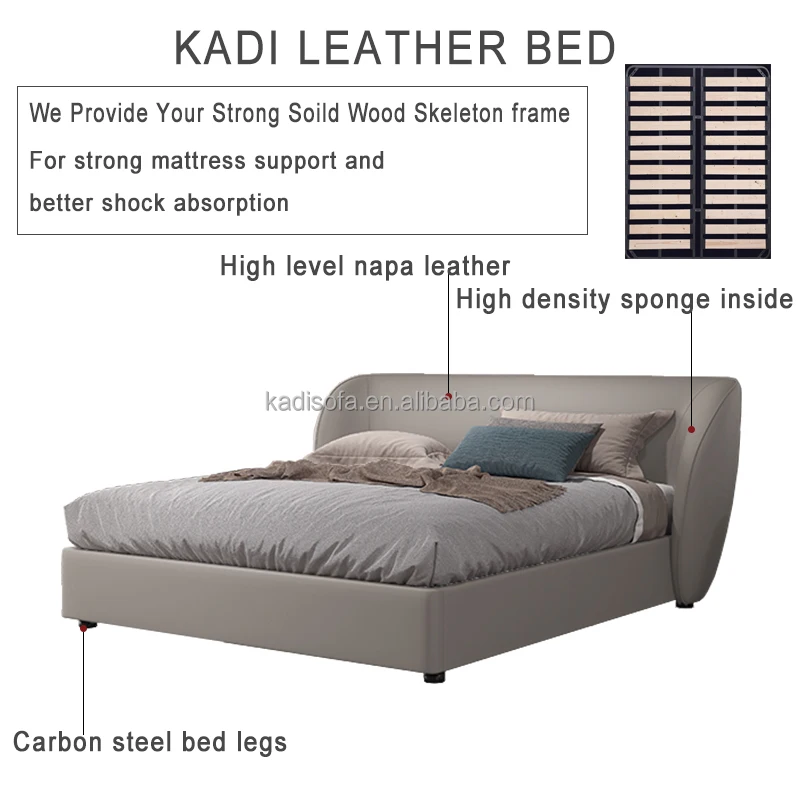 Contemporary Fashion Design Fabric Wood Modern Upholstered King Size metal Bed frame