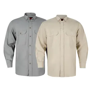 FR Shirts Flame Resistant Shirts NFPA2112 Mens Work Clothing Fire Resistant Long Sleeve FR Welding Shirt