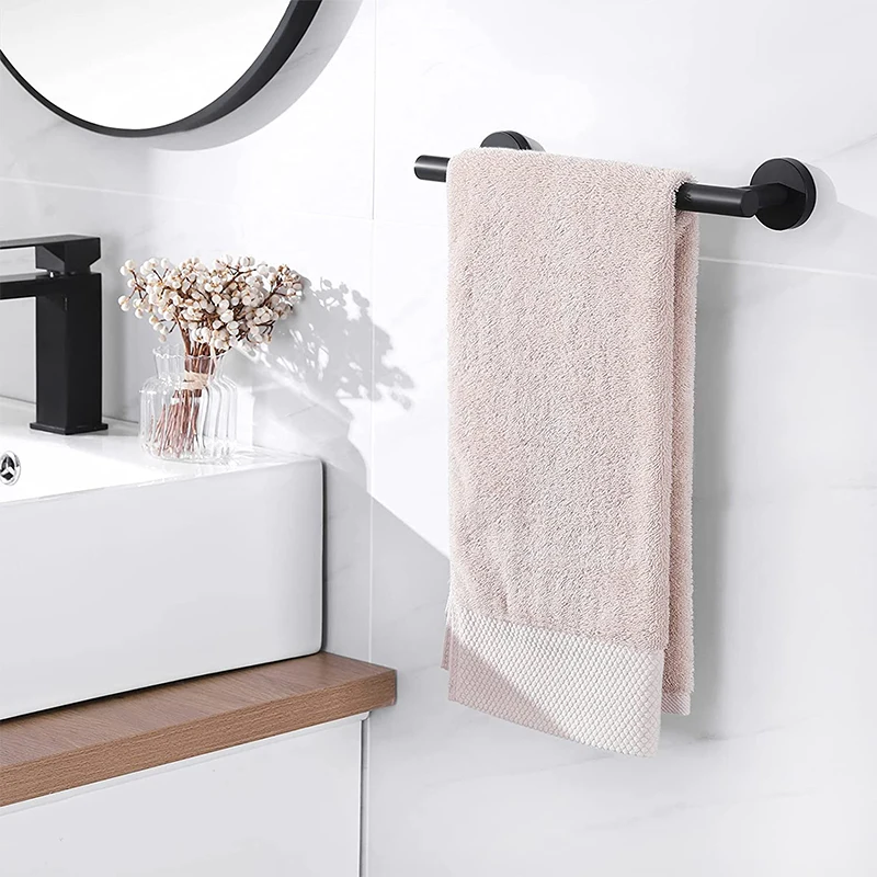 In Stock Sus304 Bathroom 60cm 24 Inches Black Single Towel Rail Bath ...
