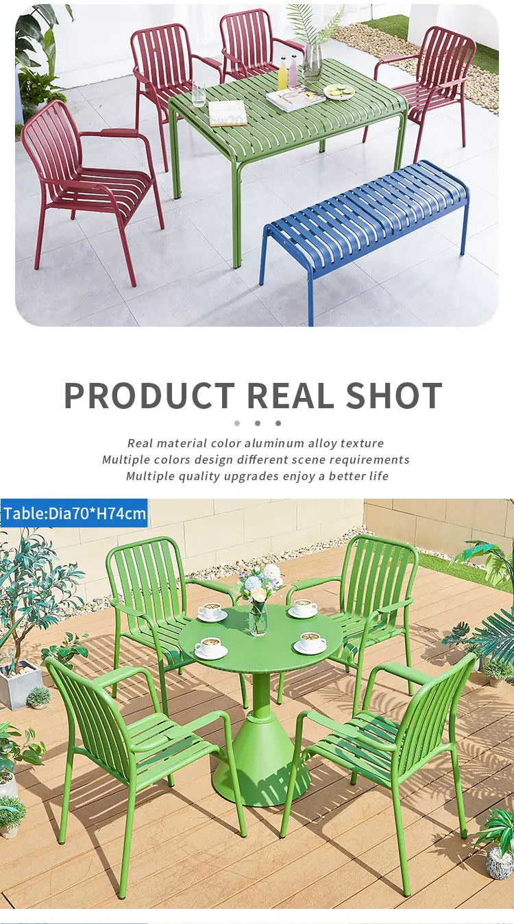 Juecheng Modern Aluminum Outdoor Dinning Table Chair Set Patio