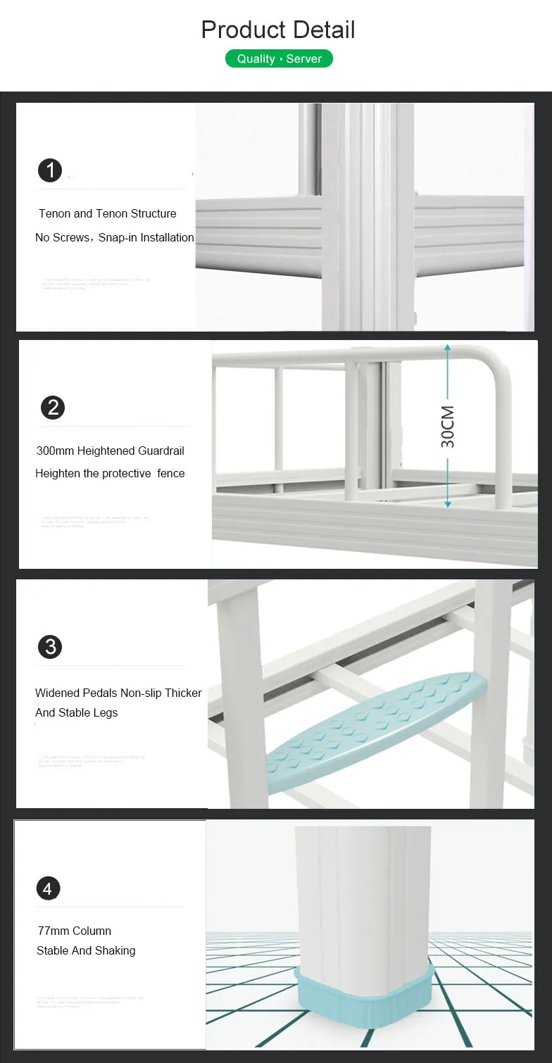 Home Bedroom  Staff Furniture Heavy Ducy Steel Bunk Bed Double Metal Bunk