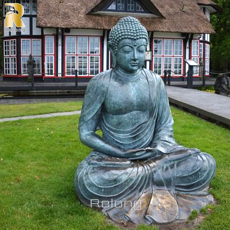 等身大モダンアウトドアブロンズシッティングベイビーモンク