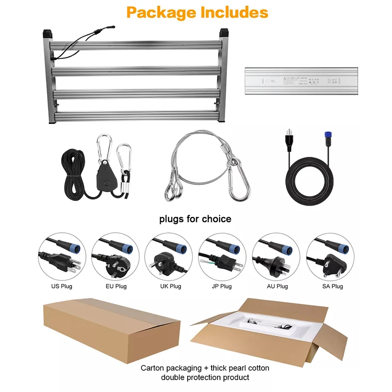 High Power Folding LED Grow Light - 800W Samsung Red IR 730nm UV 395nm