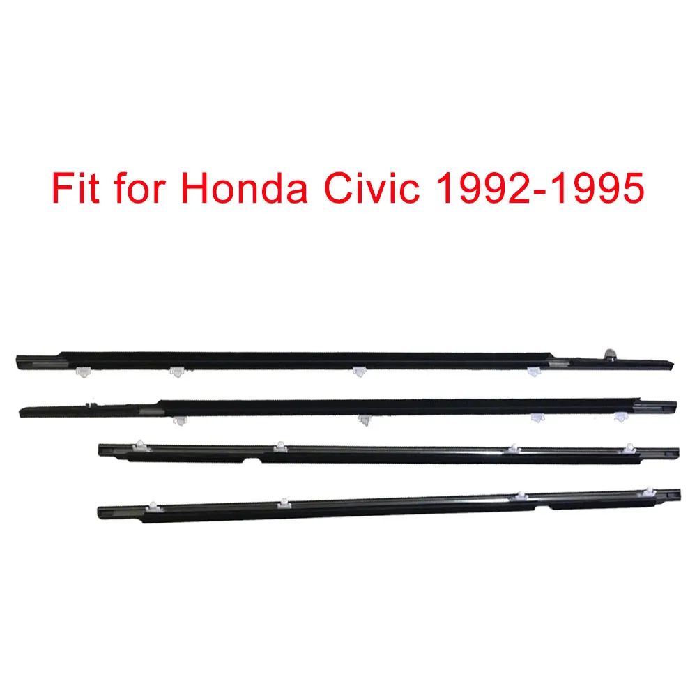 Guarnizioni Per Finestrini Esterni Per Honda Civic 1992-1995 – Kit 72410-SR3-003 E 72450-SR3-003, In Gomma, Antipolvere E Riduzione Rumore