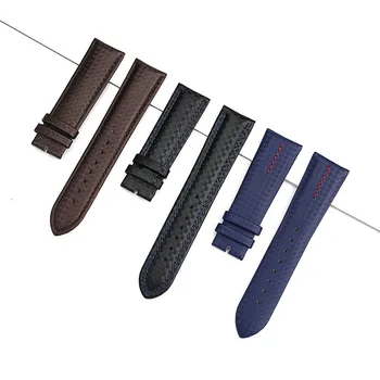 Carbon Fiber Watch Bands Collection Genuine Leather Straps For Smartwatches