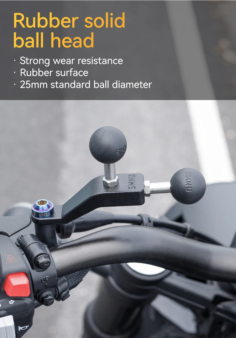 Aluminum Alloy Strong Wear Resistant 25mm Standard M6 Double Ball Head Base For Motorcycle Phone Holder Phone Mount Grip factory