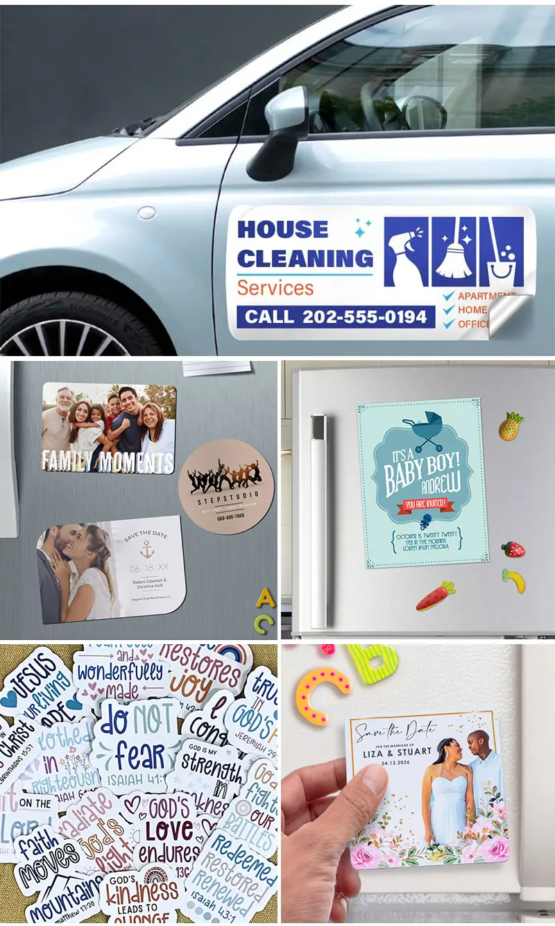 Custom Printing Postcard Refrigerator Sticker Words Business Card Fridge