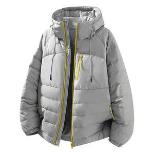 Lightweight Men's Down Jacket Outdoor Windproof Puffy Jacket Men's Winter Warm Hooded Foam Coat
