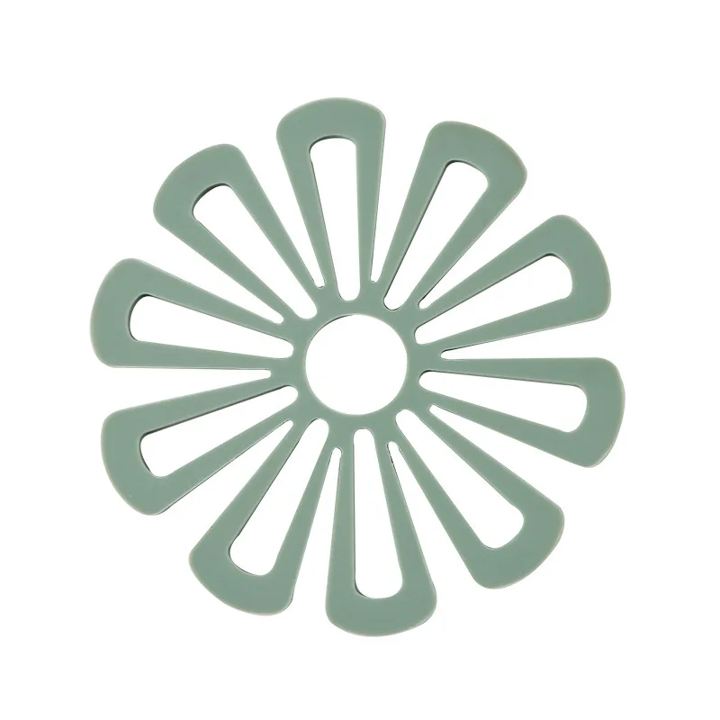 Modern Floral Design Silicone Plate Mat High-Temperature Resistant Anti-Scalding Coaster Placemat for Dining Table Household Mat