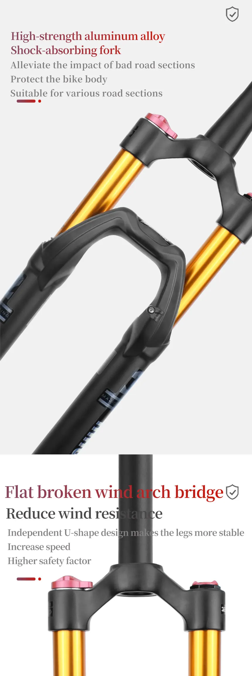 2021 Magnesium Alloy Tapered Fork Manual Control Bicycle Fork Mountain