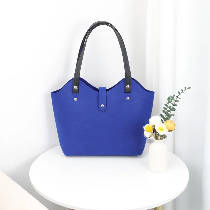 2025 New Large Capacity Felt Fabric Travel Shopping Bag Wool Woman Tote Storage Bags for Gift