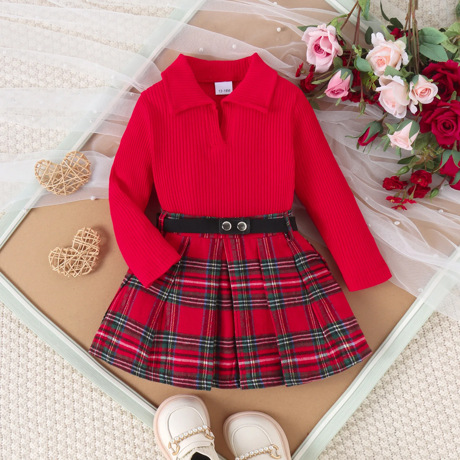Pleated Skirt Toddler Girl Red Plaid Skirt Plaid Skirt Red Pleated