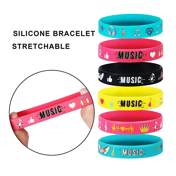 Customized Printing Brand Embossed John Cena Silicone Music Wristband Stephen Curry Rubber Bracelet