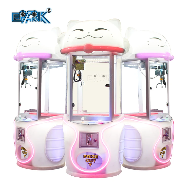 Coin Operated Plush Toy Vending Machine Claw Crane Game Cute Cat Claw Machine