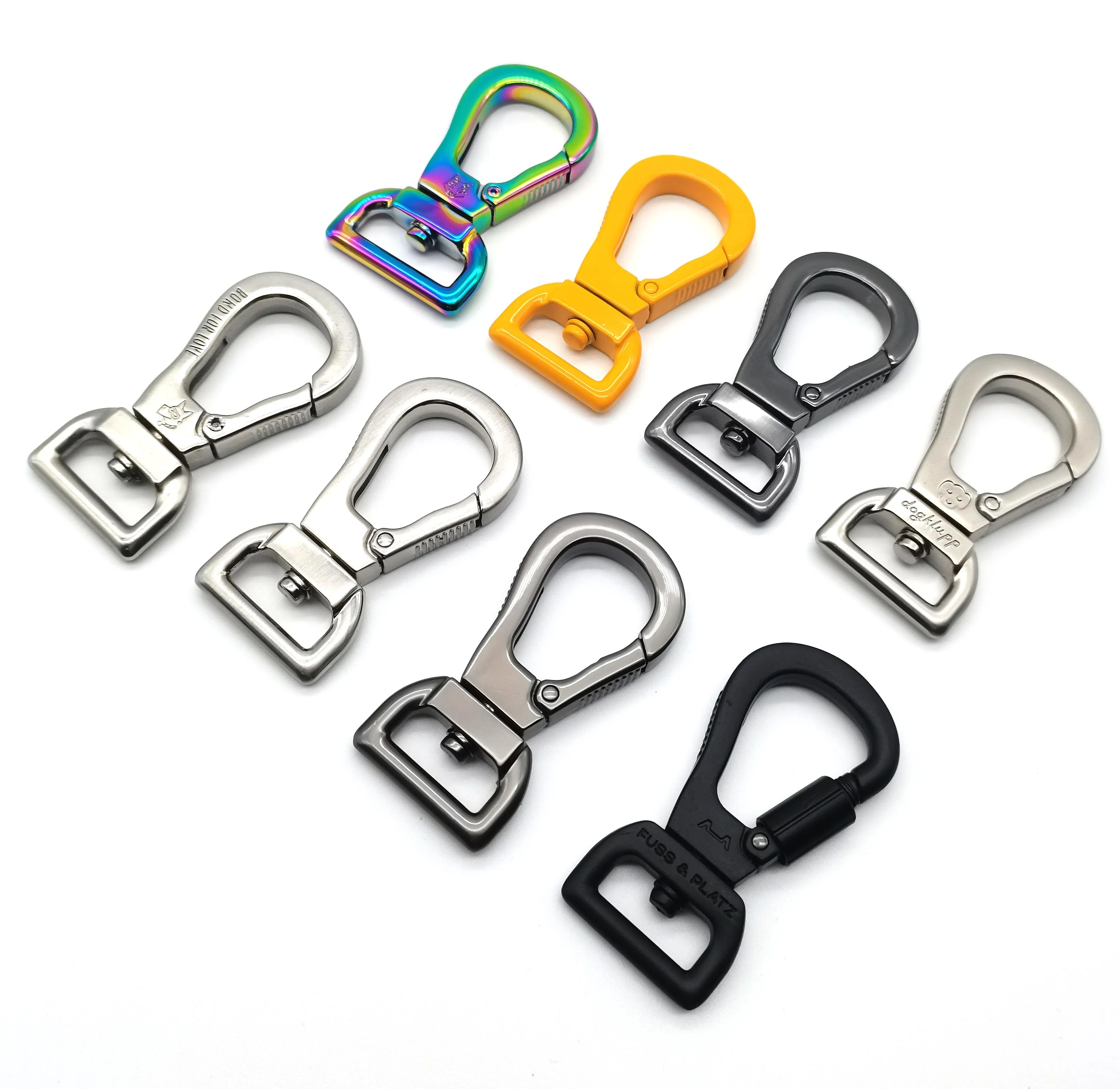 Dog Collar Hardware 20MM Dog Leash Hook Swivel Carabiner Snap Hook Spring  Dog Leash Metal Clips