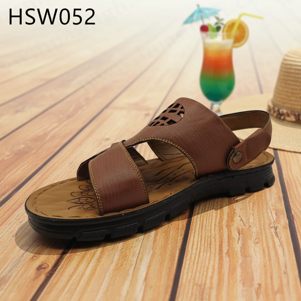 ZYF,factory Supply Wide Fit Feet Large Size Available Beach Shoes Seaside Vacation Hollow Design Brown Barefoot Shoes HSW052