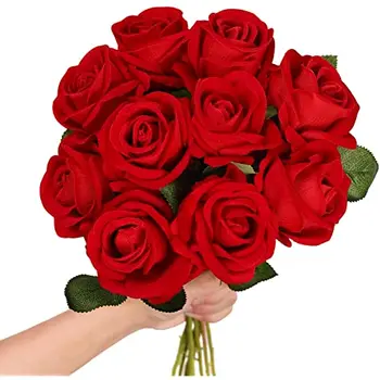 Cheap Wholesale Velvet Flowers China Artificial Flowers Wedding Suppliers Rose Flowers