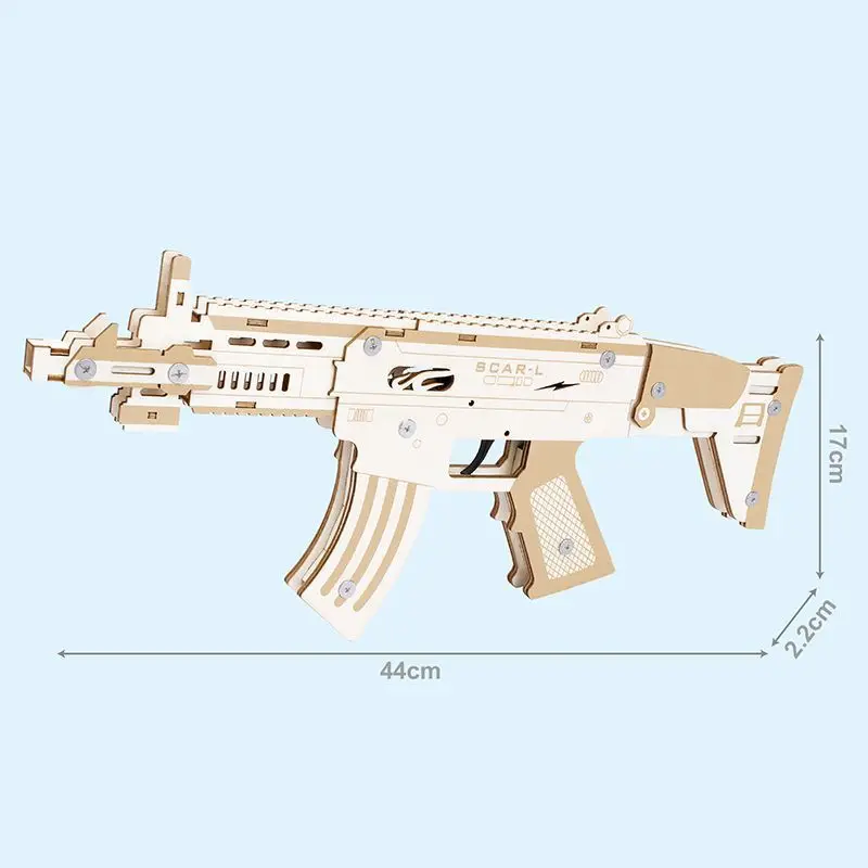 Assembly Puzzle Toy 3D Wooden Assembled Rifle Model Building Kits Educational Toy Boy Handmade DIY Children's Gun Craft Ornament
