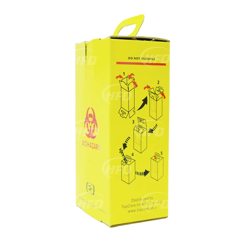 Medical 5L 10L Biohazard Safety Cardboard Box Sharp Container
