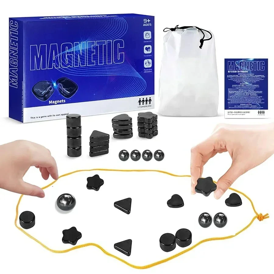 Magnetic chess game magnet stone board game set toy for children