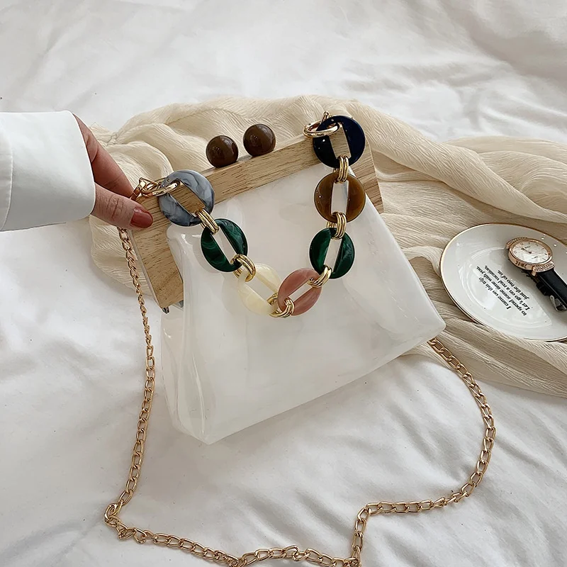 chain handle bucket bag