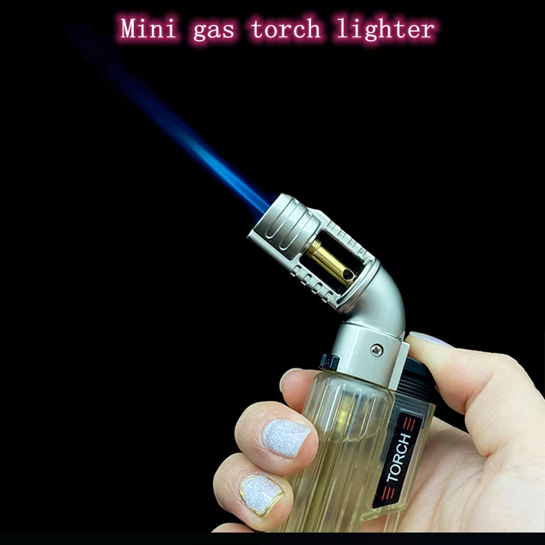 Wholesale Small Refillable Gas Metal Torch Lighter Adjustable Single Jet Flame  Cigar Lighter With Safety Lock