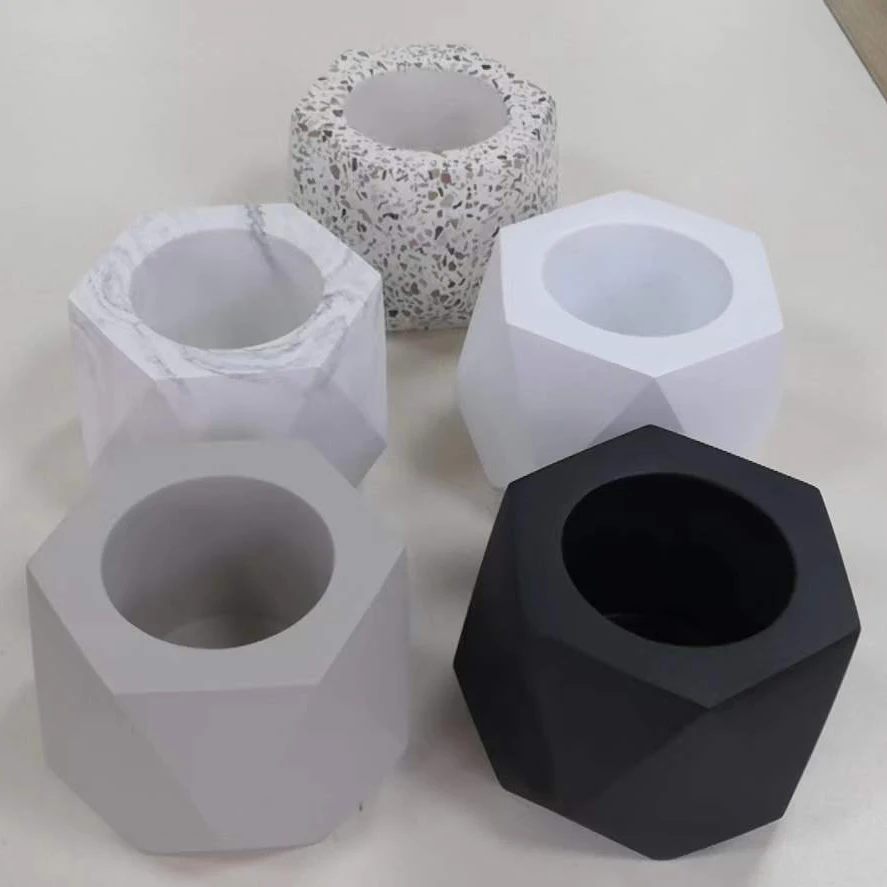 SUNBOW новая бетонная настольная чаша для огня с мраморным эффектом, миниатюрный геометрический персональный камин, шестигранная настольная чаша для огня