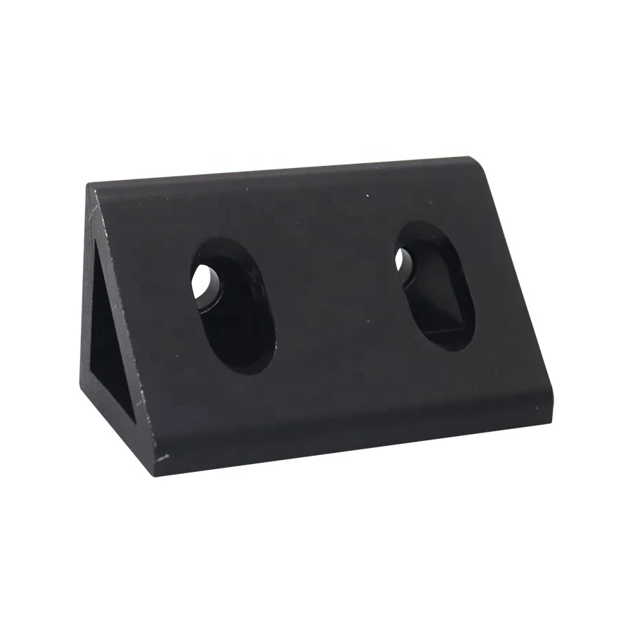 Black Aluminium Material 4 Hole 4080 Inside Gusset Corner Bracket for Aluminium Profile