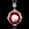 Red corundum pendant with Chopin chain