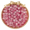 Perles de verre dépoli - Blanc rosé