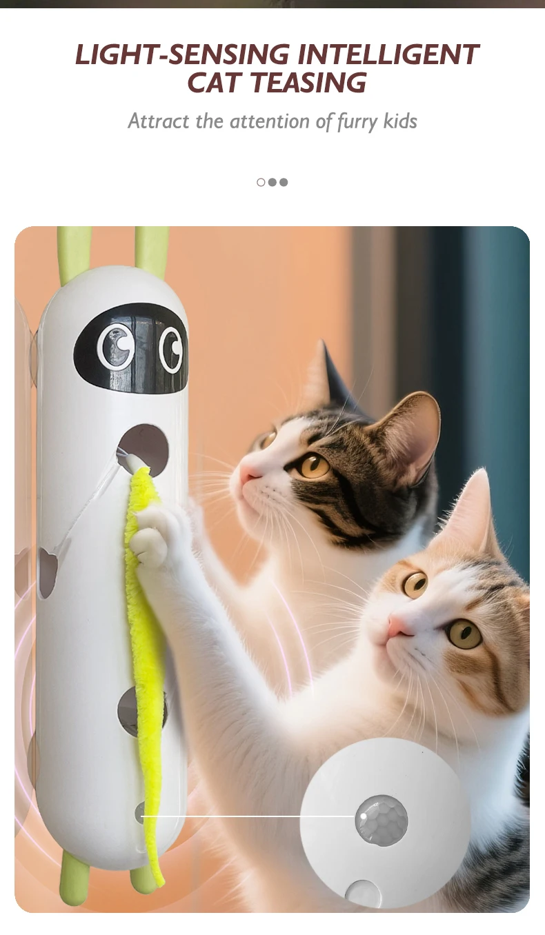 Pet Supplies cat cat Toy cat Supplies Caterpillar chase Music Electric Feather Strong Suction Cup Since Hi Amuse cat supplier