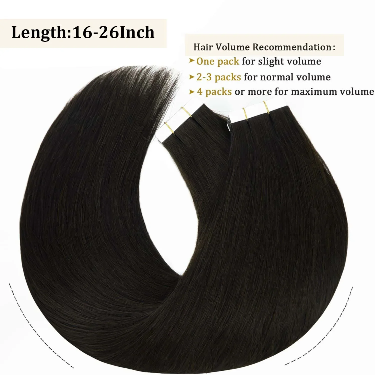 Tape In Extensions aus Echthaar, Skin Weft, glatt, selbstklebend, hochwertiges Haar in natürlicher Farbe, 16-26 Zoll, für Frauen_voghion.com