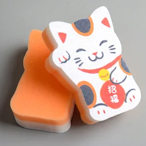 Cute Cat Kitchen Sponge Cleaning Sponges & Scouring Pads Non-woven Dishwashing Sponge