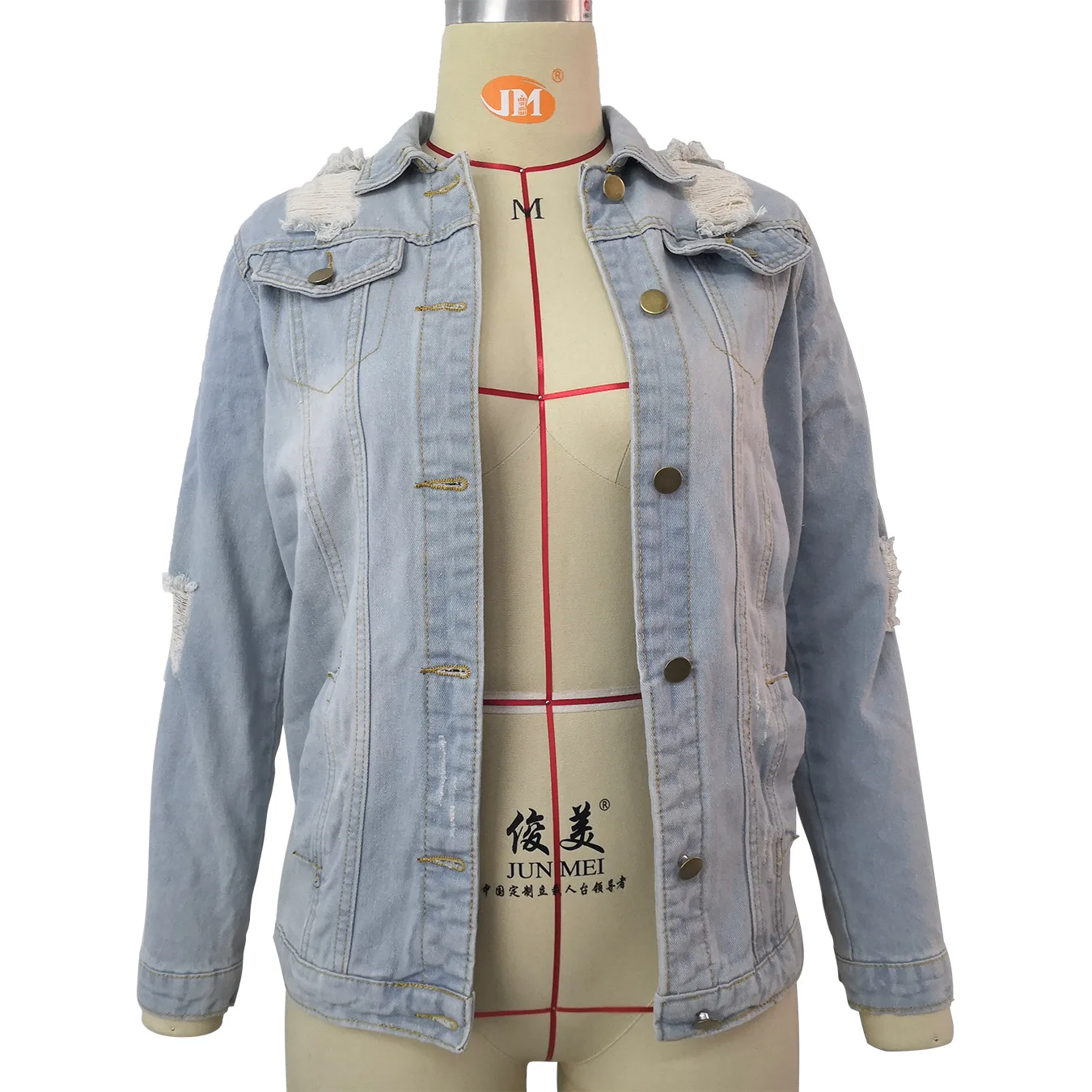Putih Jaket Jaket Denim 4xl 