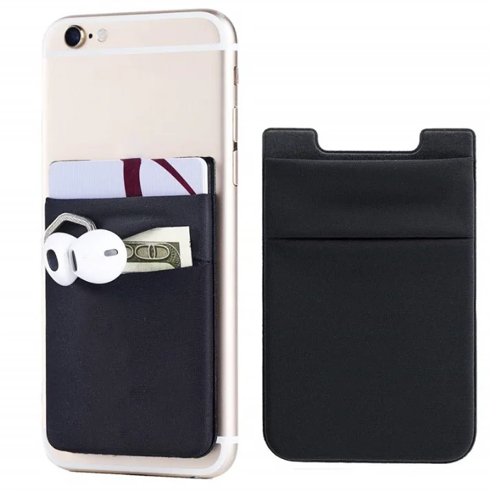 Porta Carte Autoadesivo Per Retro Telefono – Tasca In Pelle RFID, Viola Glitterato - 2