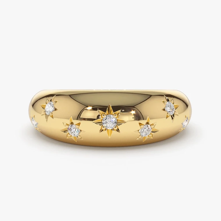 10k gold ダイアモンド　リング ダイヤモンド 10K イエローゴールド リング 10号-22号