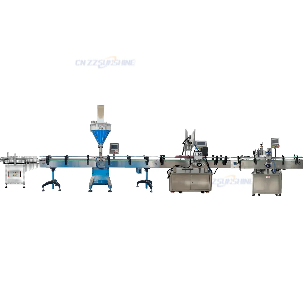 China Manufacturer Supply Powder Cup Filling Machine Good Price Dry Spice Powder Bottle Filling Machine With Conveyor