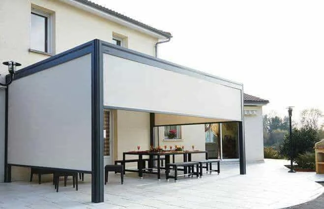 Hotel Windproof Zip Screen Outdoor With Motor Electric Zip Track Fly Screens