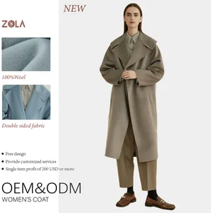 Casual Double-Sided Soft Wool Eco-Friendly Handmade Coat Fashion-Designed Long Winter Warm Single-Button Outerwear