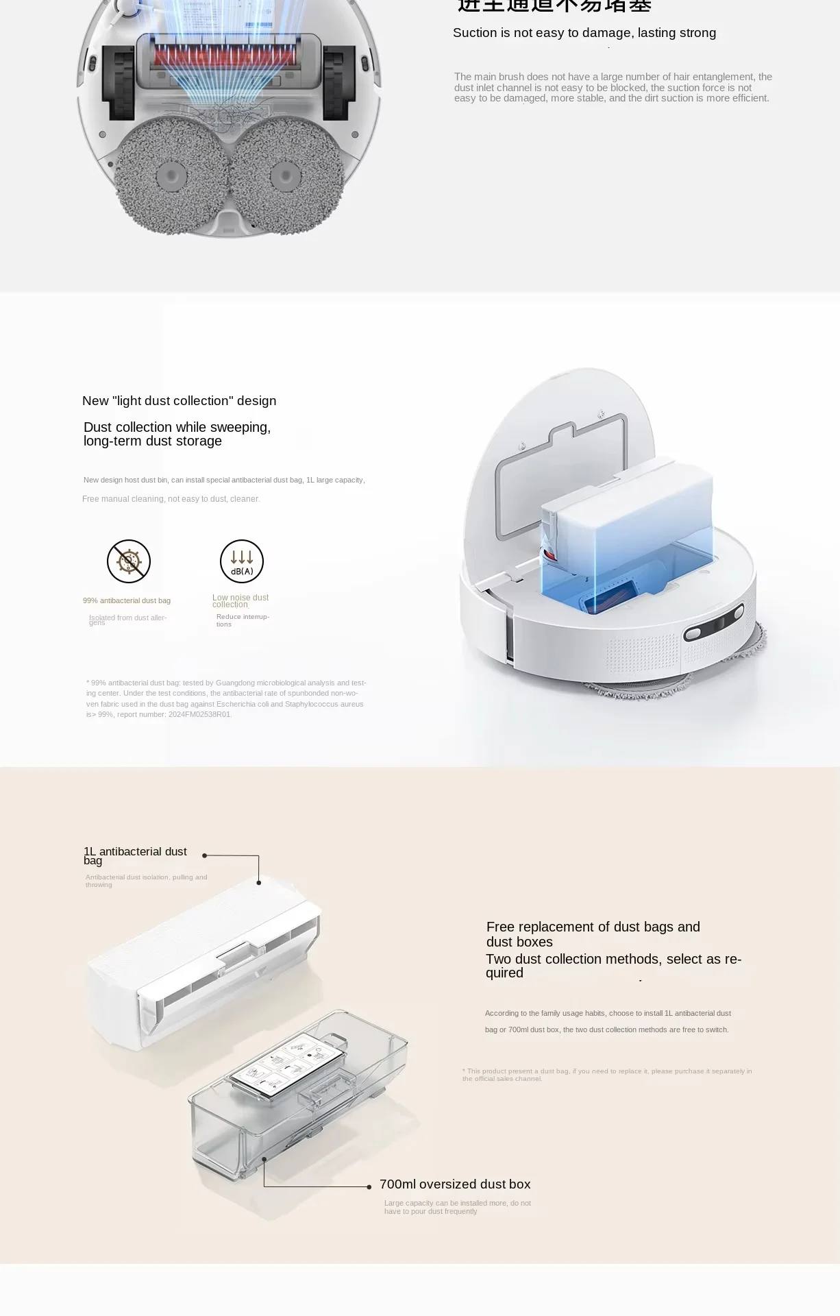 XIAOMI Mi Robot Vacuum Cleaner Mop H40 D101CN Floor Cleaning Sweeping Vacuum Cleaner with Mi Home APP 6000Pa Smart Robot Vacuum