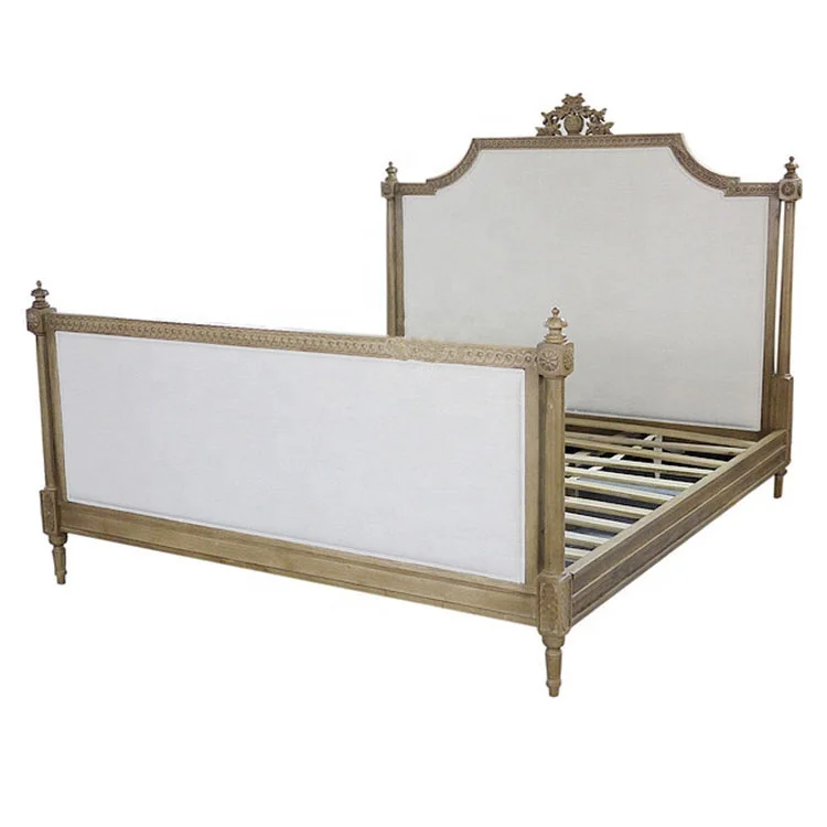 Solid wood Dauphine bed in a natural finish by MYHOME