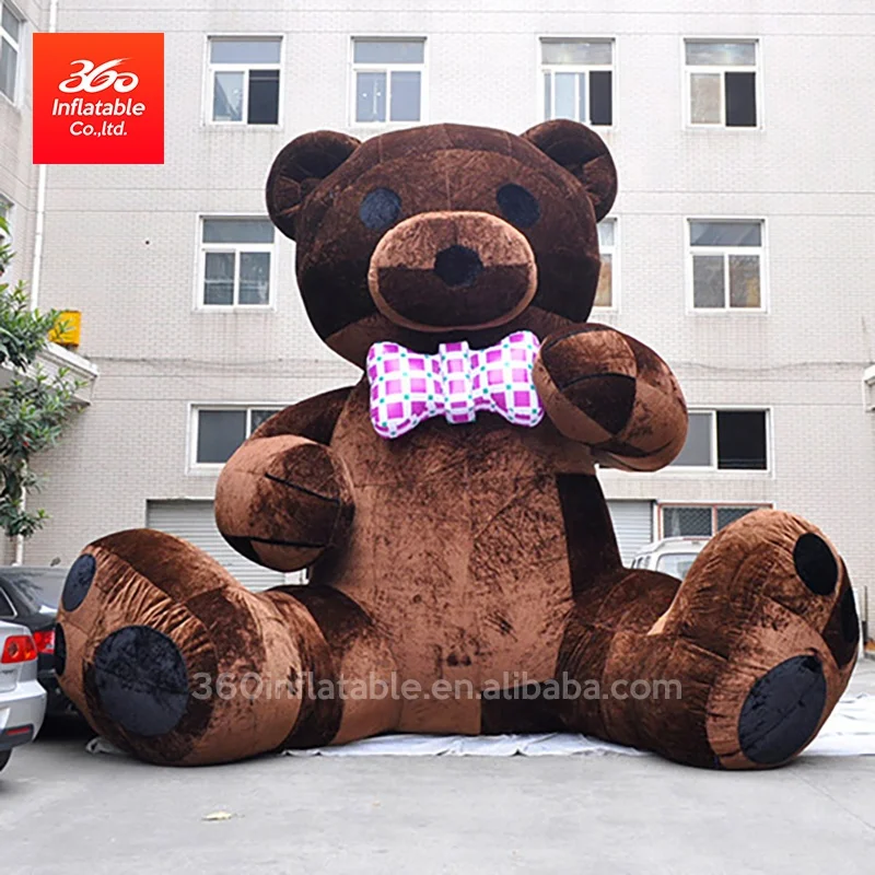 Fancy Dress Funny Walking Plush Material Inflatable Big Brown Polar Bear Panda Animal Mascot  for Retail Shop Decoration
