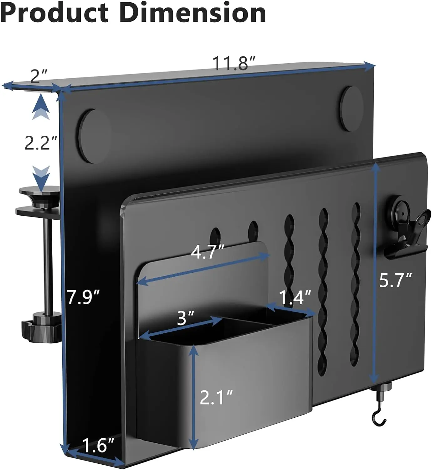 Desk Side Storage,No Drill Vertical Laptop Holder,Laptop Under Desk