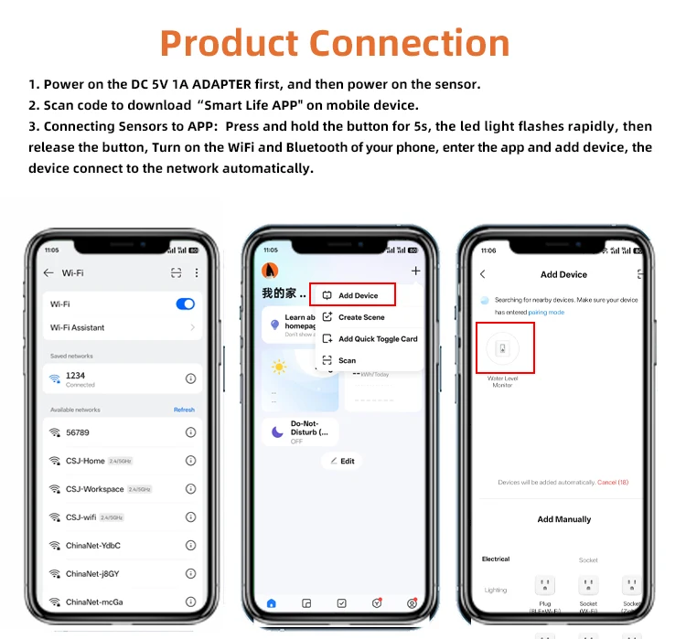 Haozee Tuya Smart WiFi Liquid Level Monitor High Accuracy Ultrasonic Water Level Detection Remote Control Remote Smart Home