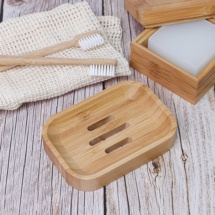 Natural Wood Wooden Soap Dish Storage Tray Holder Bath Shower Plate Bathroom to 